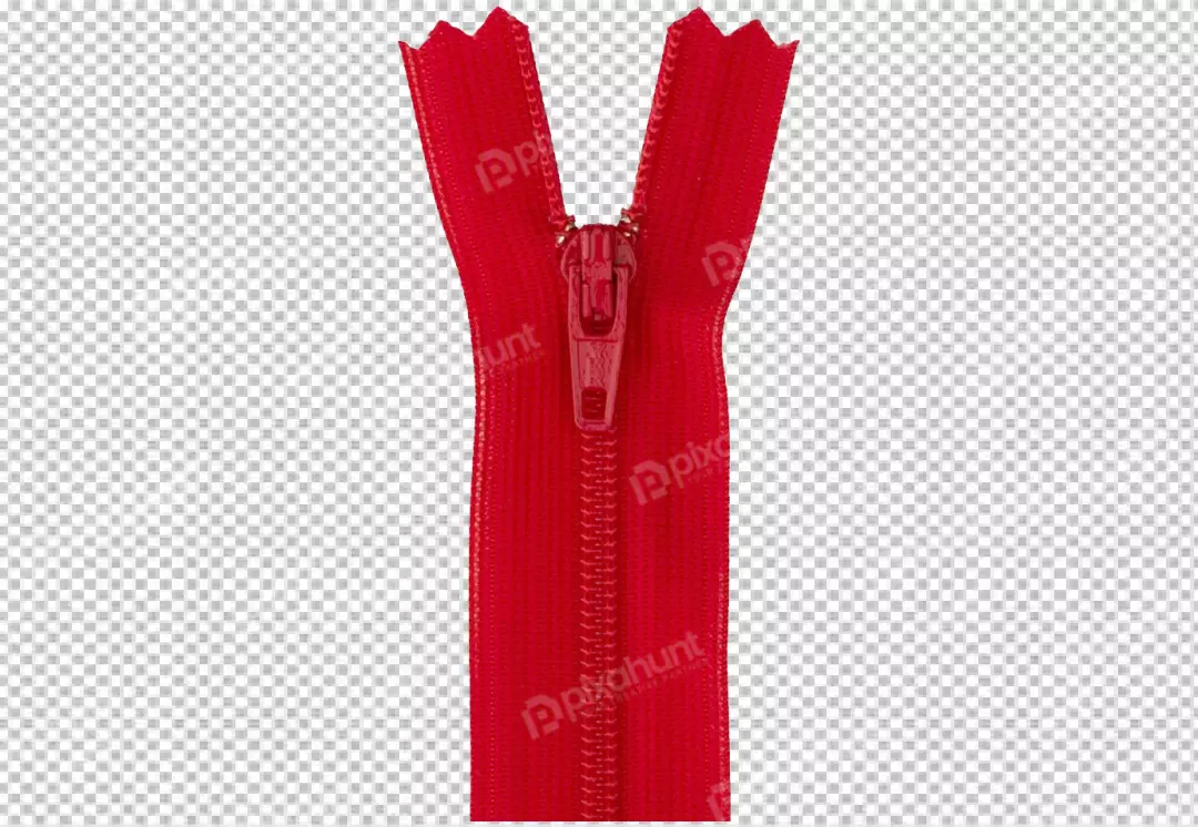 Free Premium PNG A Red Zipper With A red Metal Pull Tab