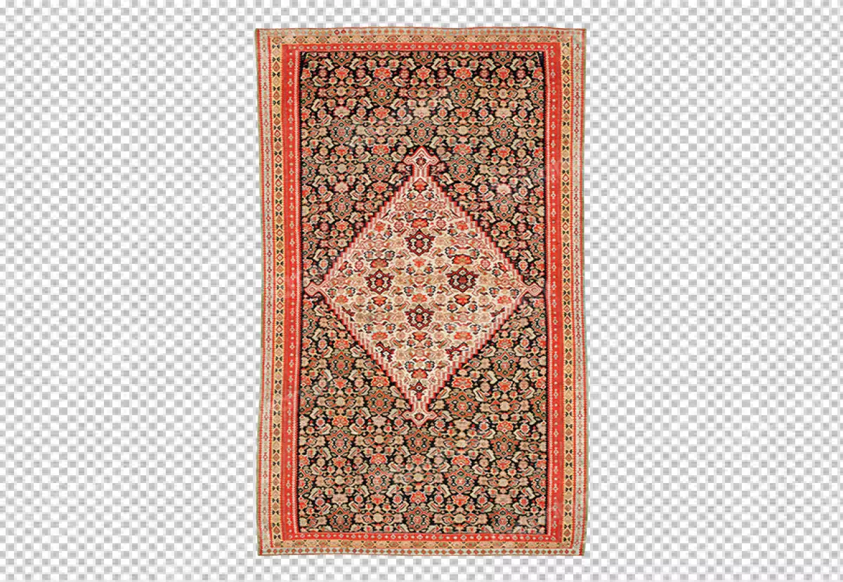 Free Premium PNG A rug with a design on it and a card with the word jame on it