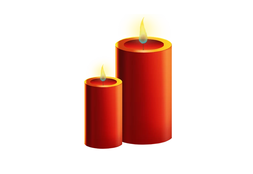 Free Premium PNG A selection of red candles on a white