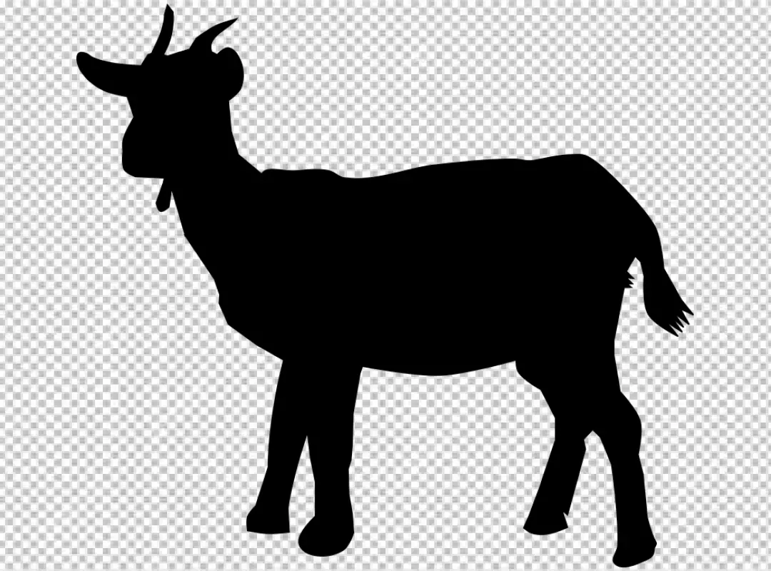 Free Premium PNG A standup Goat black shadow transparent background 