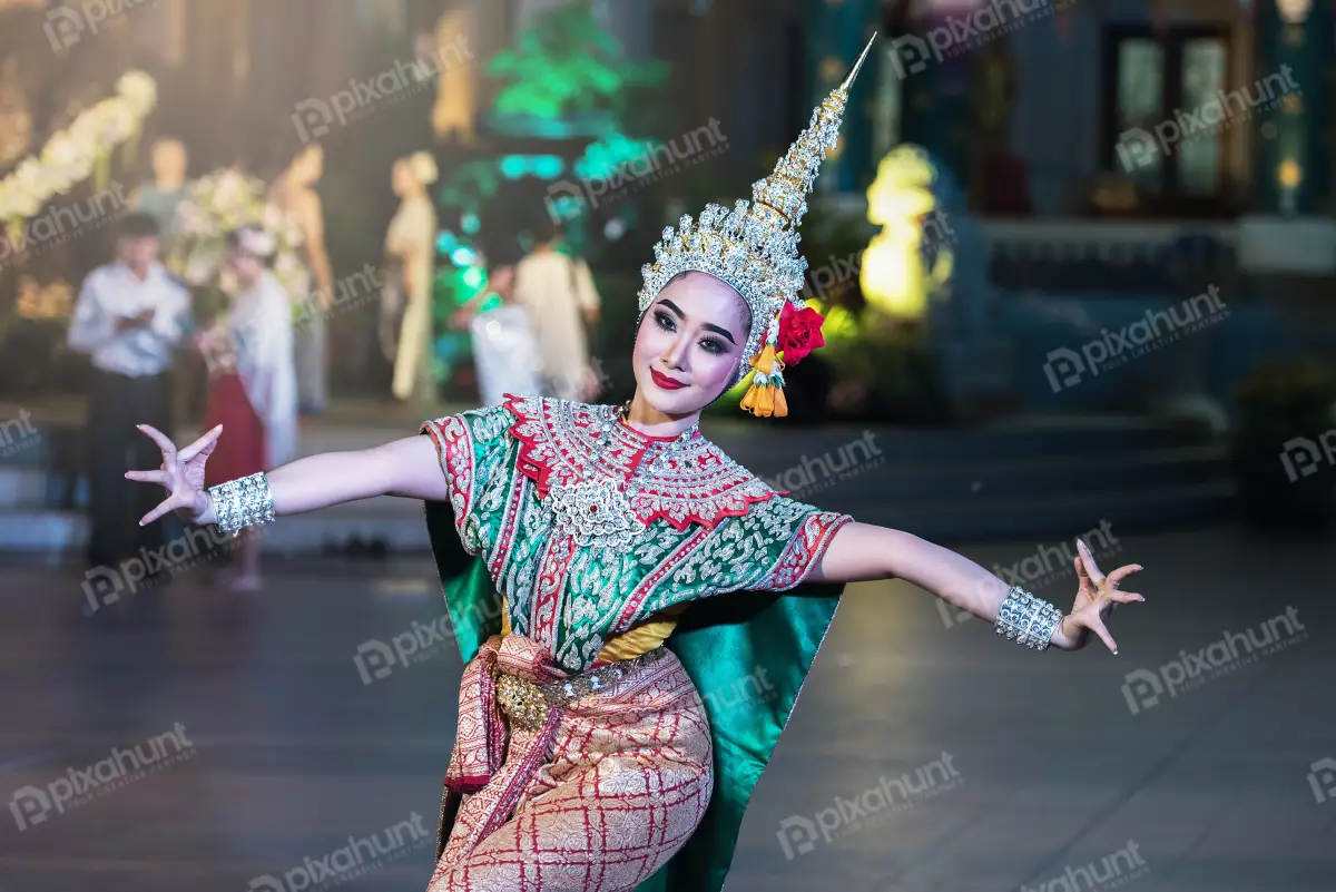 Free Premium Stock Photos A Thai dancer in a traditional costume