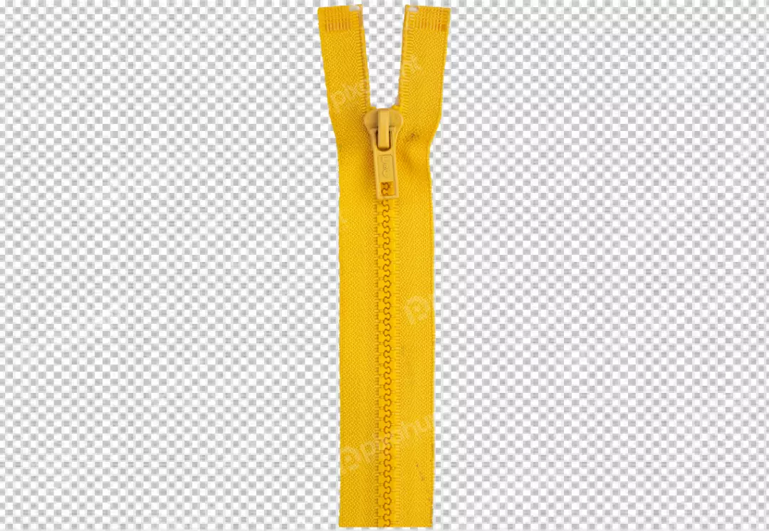 Free Premium PNG A yellow zipper closed and the teeth are interlocked