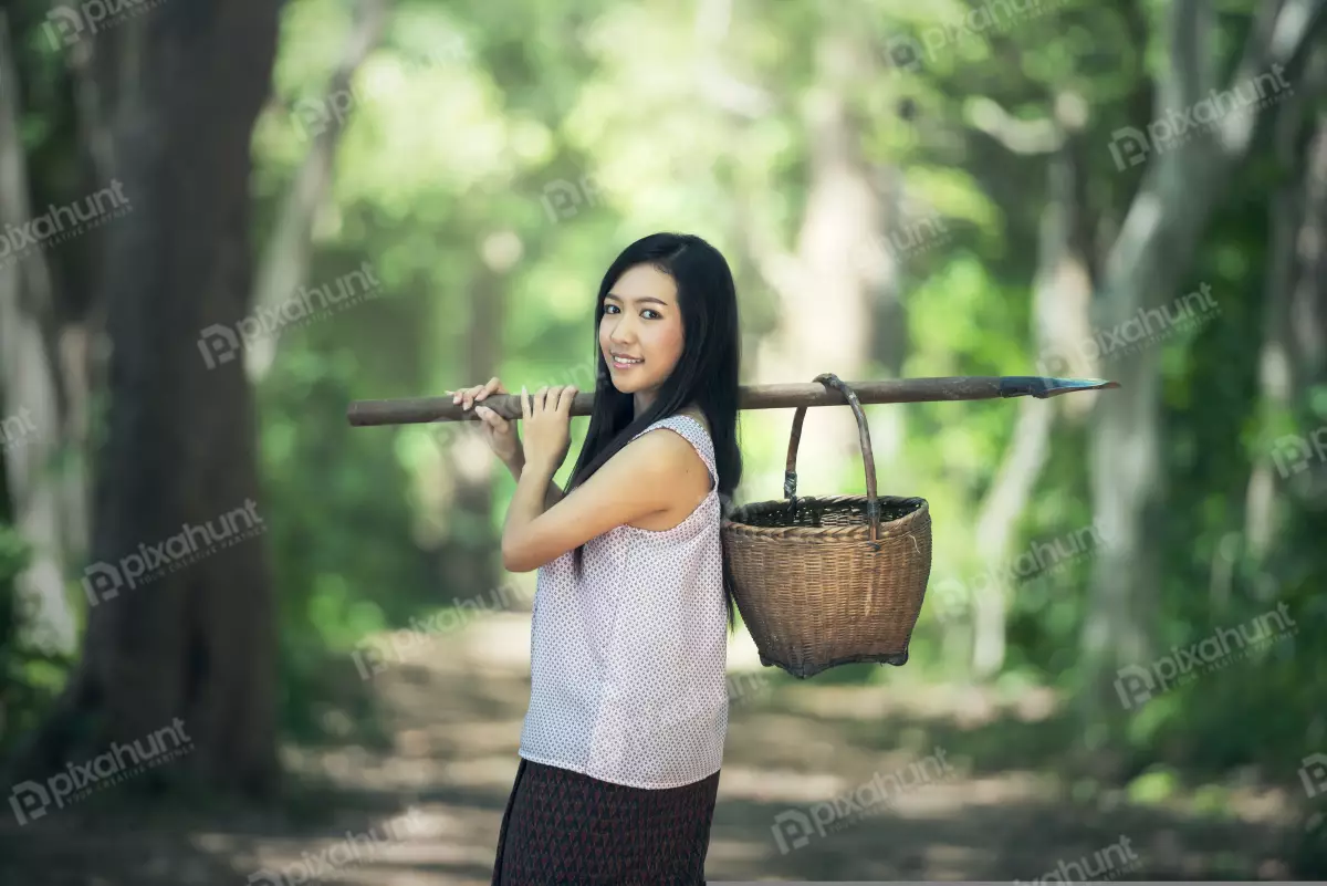 Free Premium Stock Photos A young woman in a traditional Thai outfit