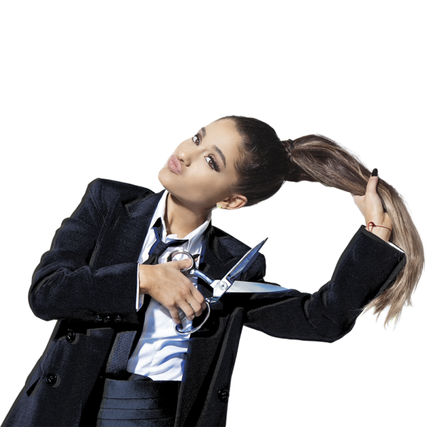 Free Premium PNG Ariana Grande Cutting her Hairs Off