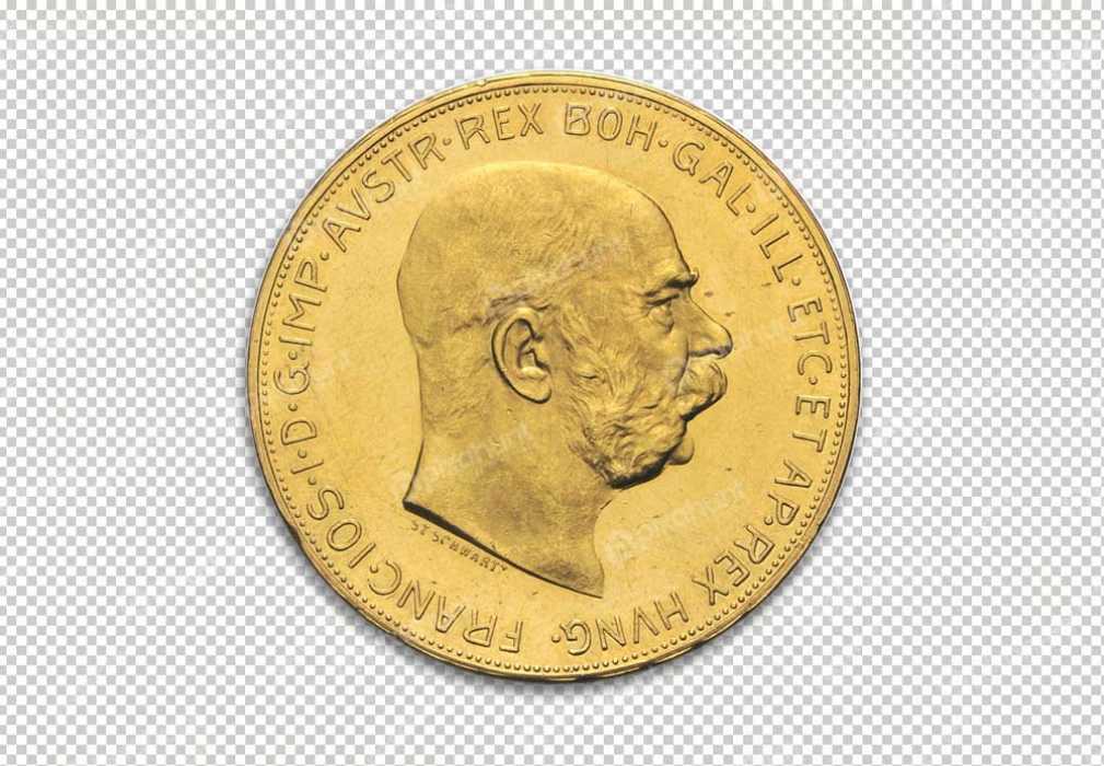 Free Premium PNG Austrian Gold 100 Corona Coin