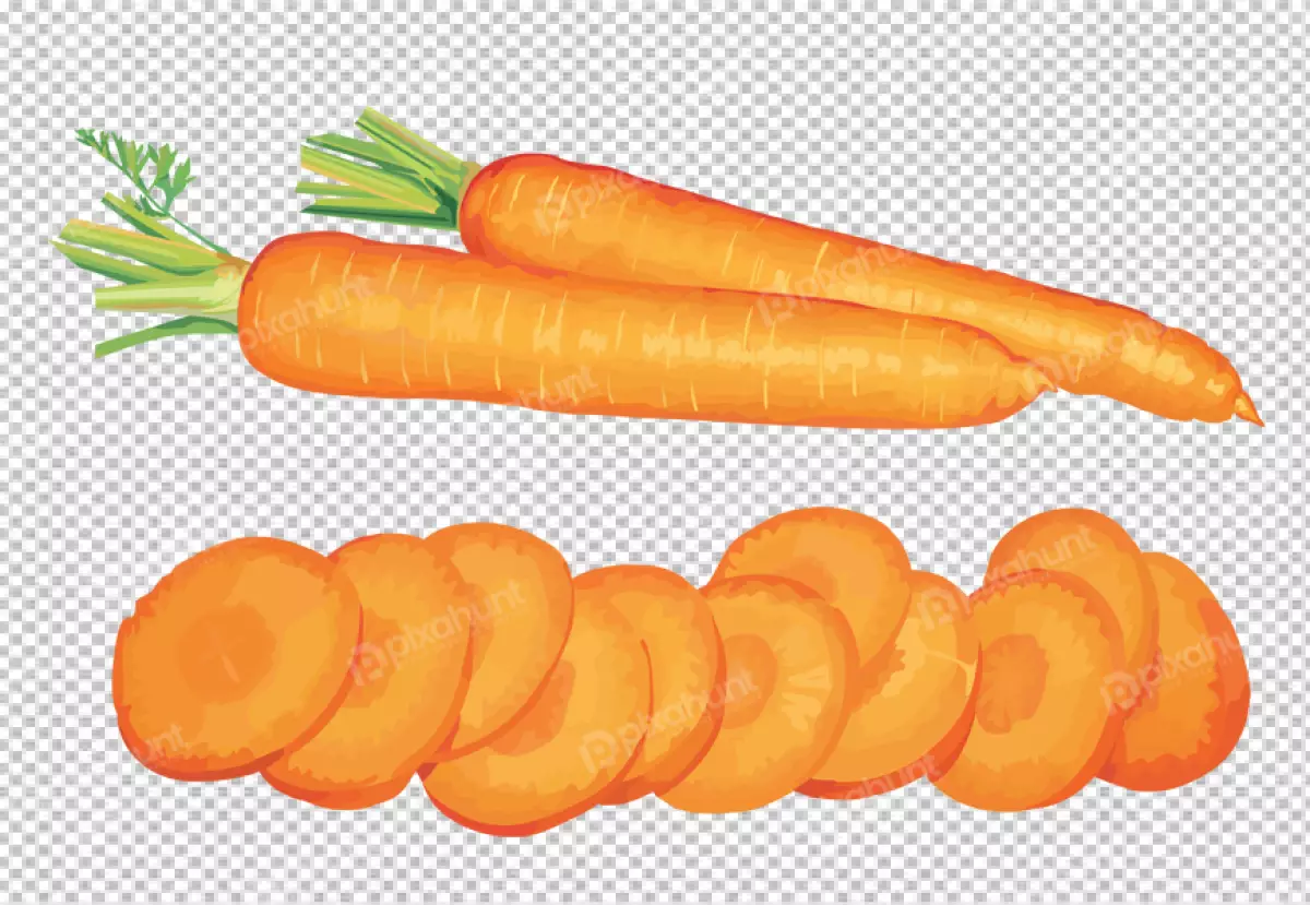 Free Premium PNG Baby carrots isolated on a transparent background