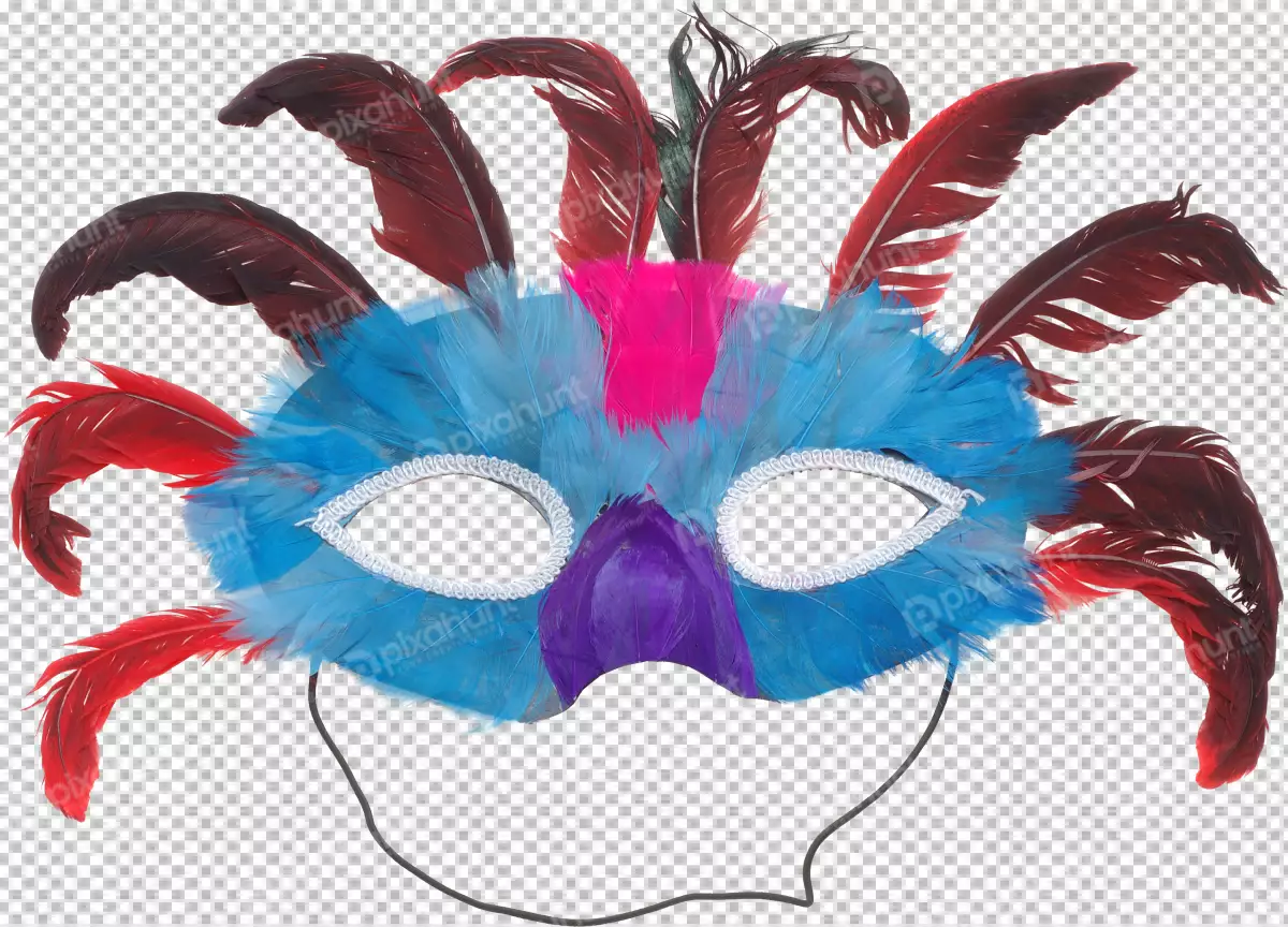 Free Premium PNG Beautiful carnival mask with feathers isolated