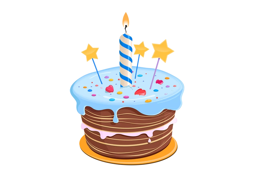 Free Premium PNG Birthday colorful cake design transparent background 