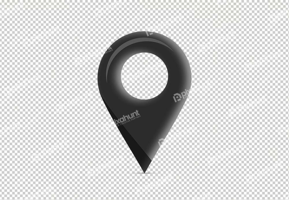 Free Premium PNG Black Locetion Icon 3D | Location icon for composing maps and regions
