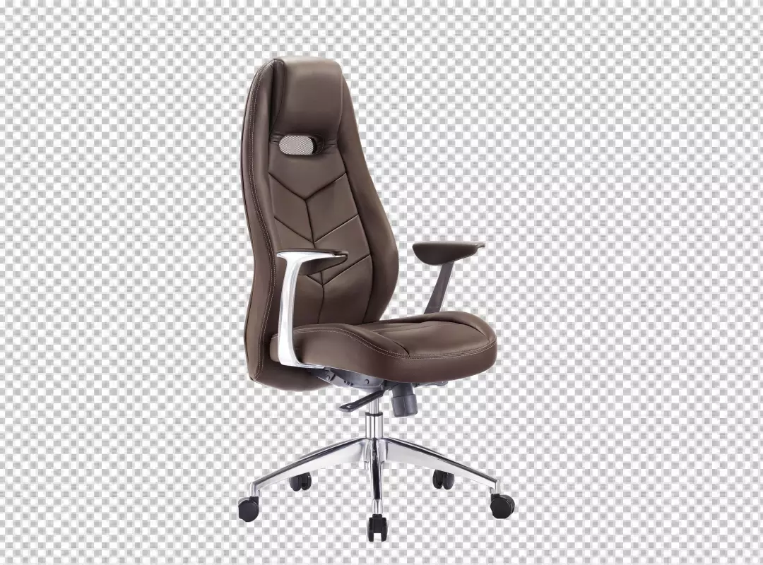 Free Premium PNG Black office fabric armchair on wheels isolated on transparent background 