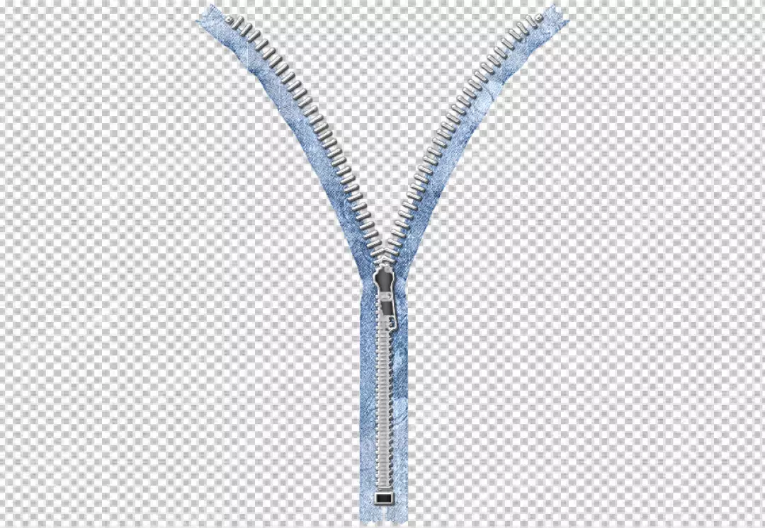 Free Premium PNG Blue zipper is open and the zipper pull is in the center