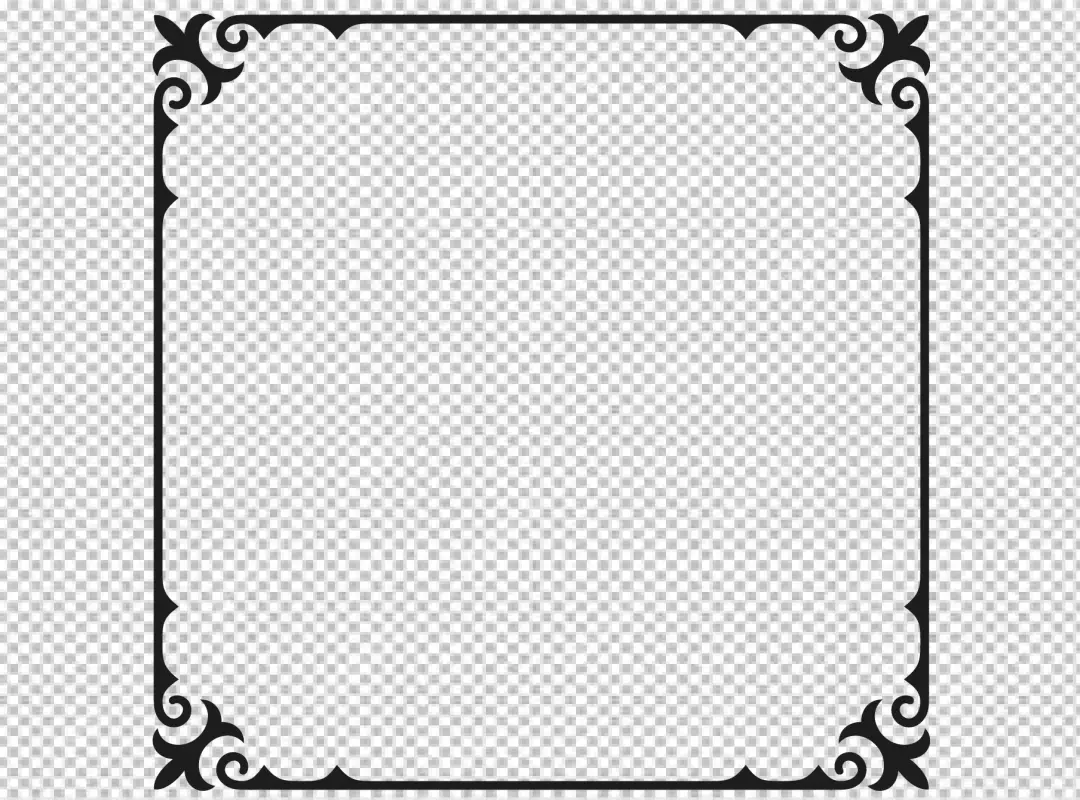 Free Premium PNG Border Frame made up of four equal parts, each with a different design