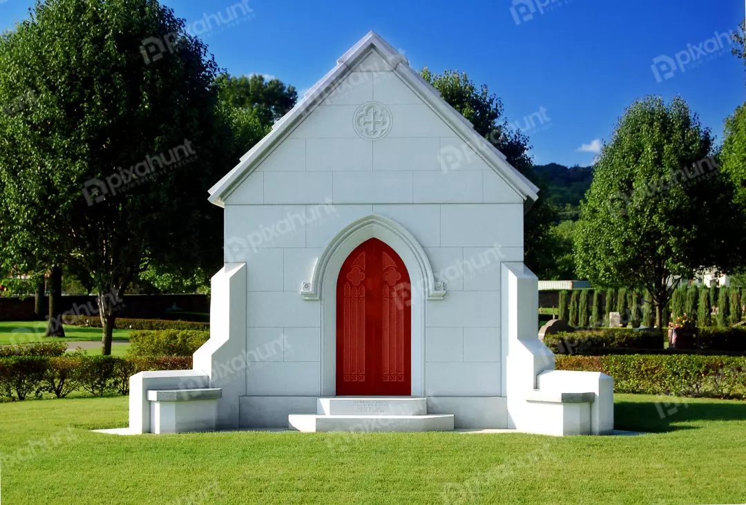 Free Premium Stock Photos Bright Red Door of Methodist Church