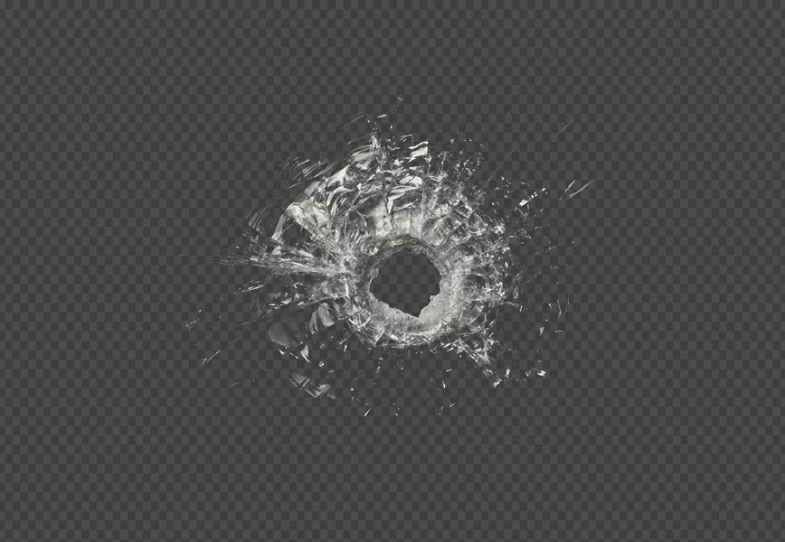 Free Premium PNG Bullet hole in a glass window