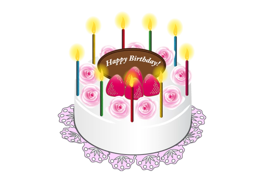 Free Premium PNG Cake with candles on birthday a transparent background