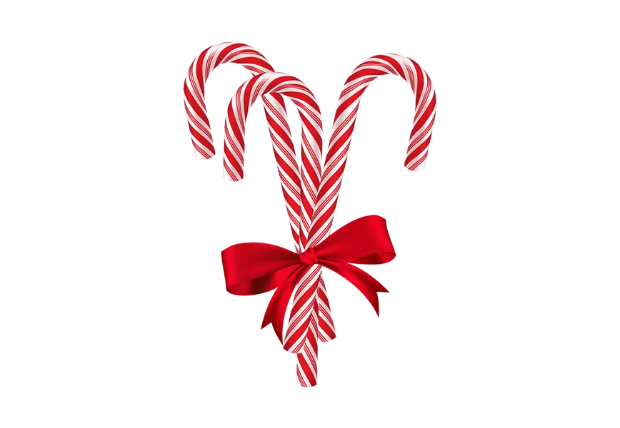 Free Premium PNG Candy canes with red bow png