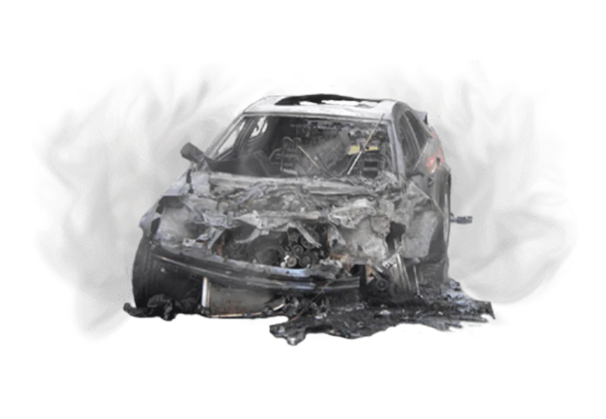 Free Premium PNG Car crash with smoke