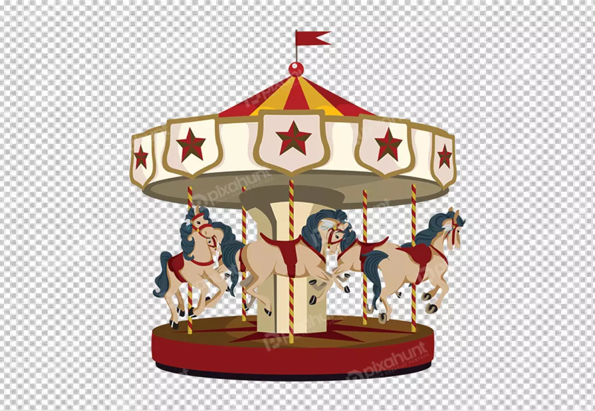 Free Premium PNG Carousel horse concept illustration