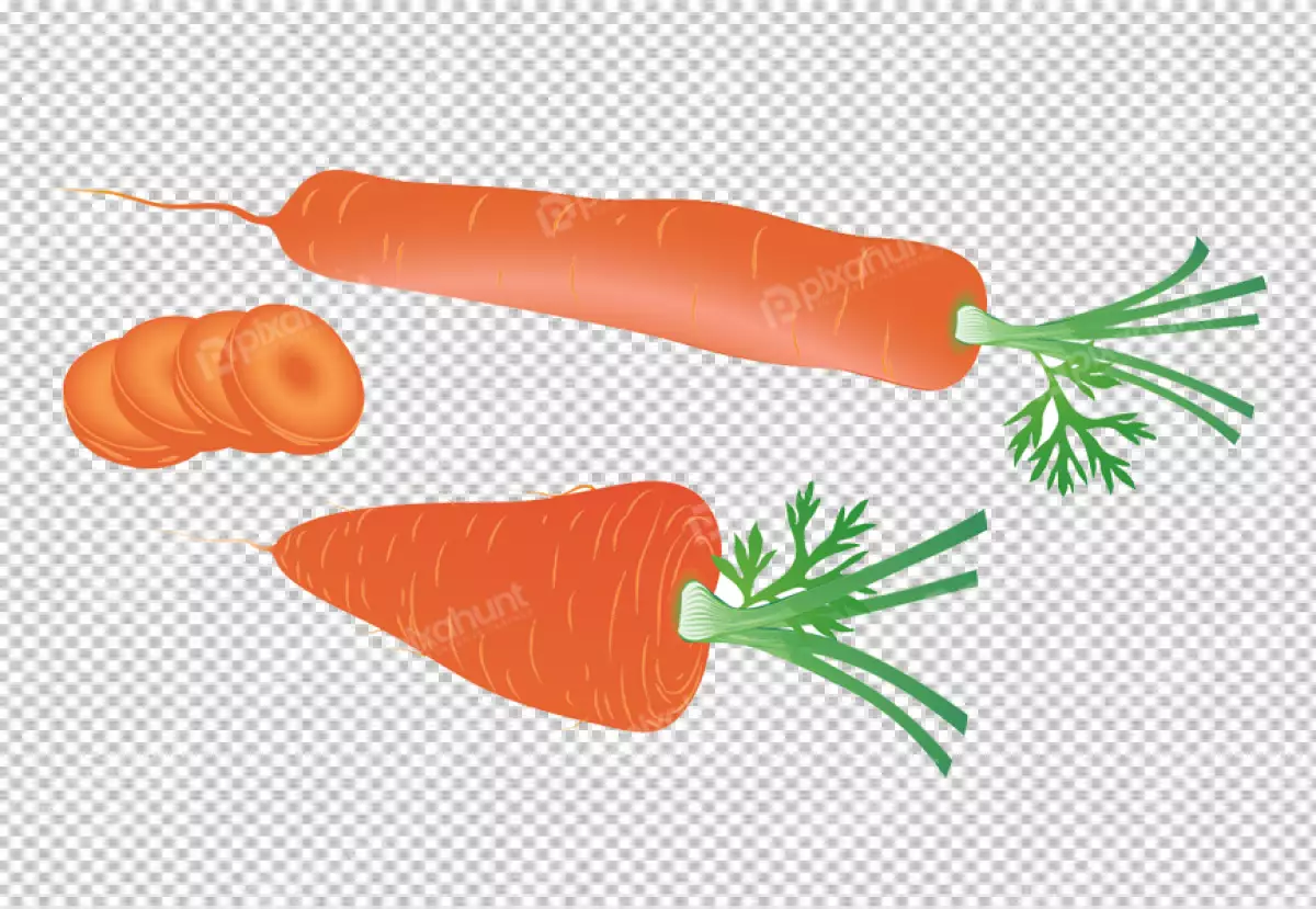 Free Premium PNG Carrots, carrots with a tops and leaves isolated. Nature carrot