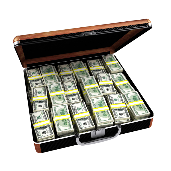 Free Premium PNG Case Full Of Dollar Briefcase