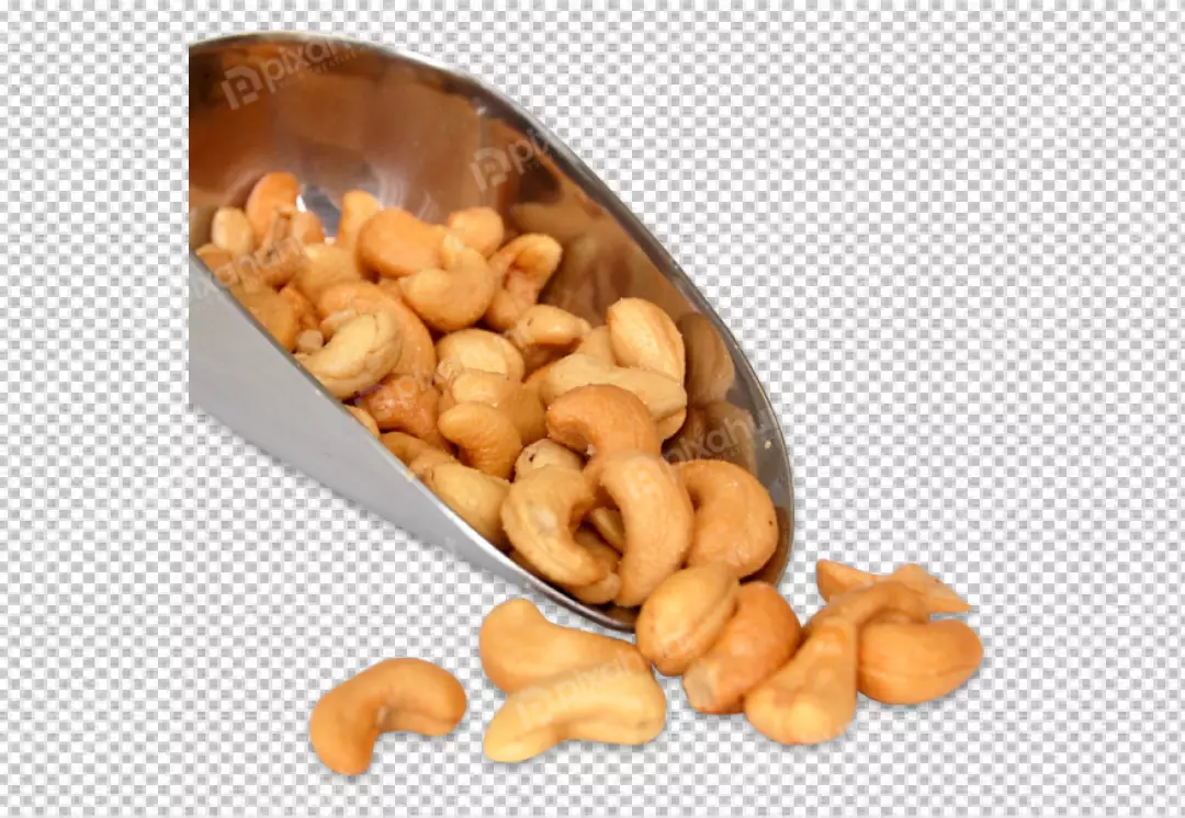 Free Premium PNG Cashew nuts in wooden bowl with copy space