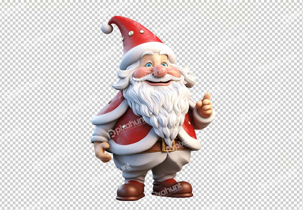Free Premium PNG Cheerful cartoon santa claus greeting for christmas celebration