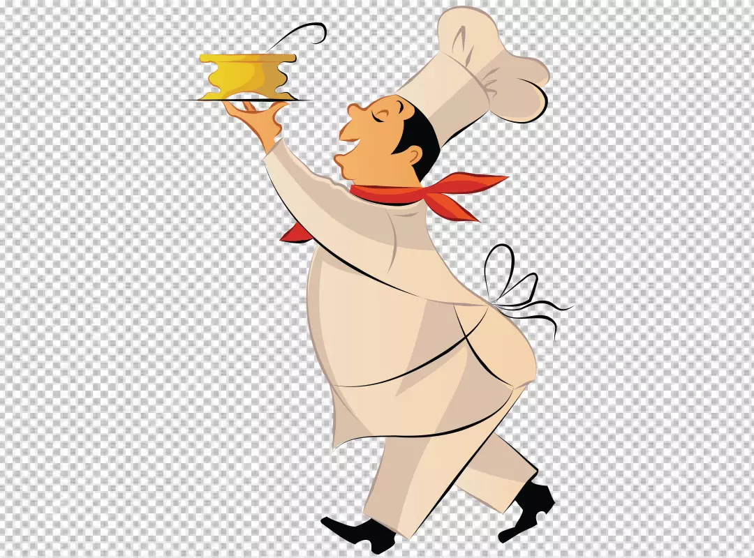 Free Premium PNG Chef giving thumbs up in isolated Transparent background PNG