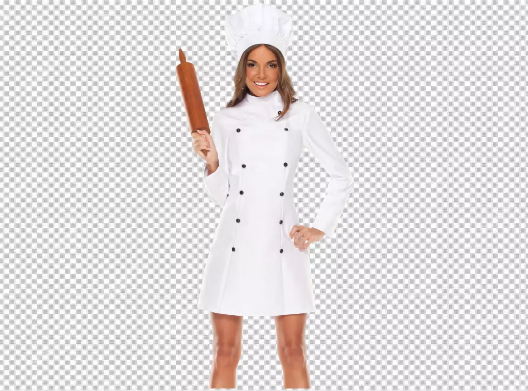 Free Premium PNG Chef pointing to the lateral over Transparent background 