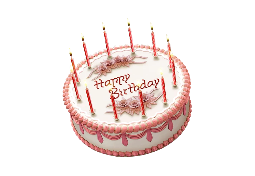 Free Premium PNG Chocolate birthday cake with candles isolated over a transparent background
