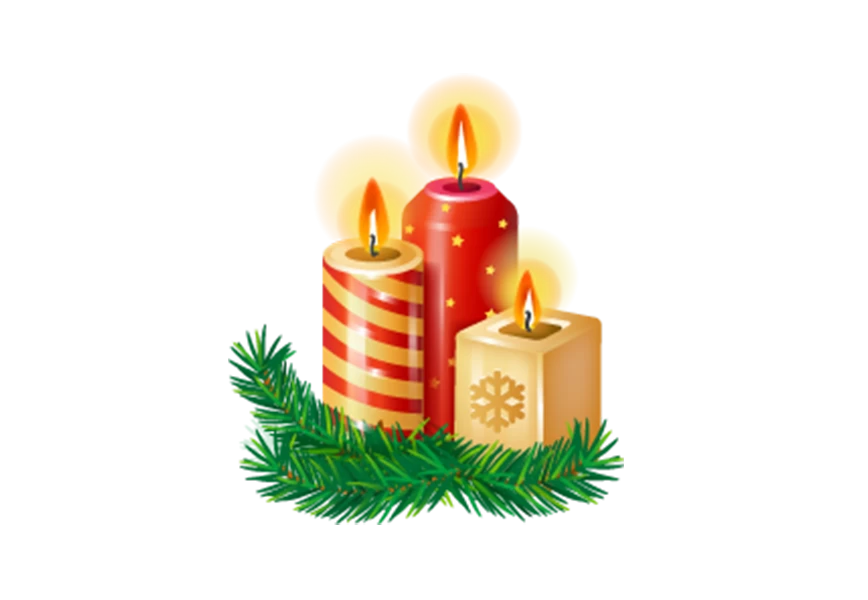 Free Premium PNG Christmas candle with holly berry decoration on  PNG