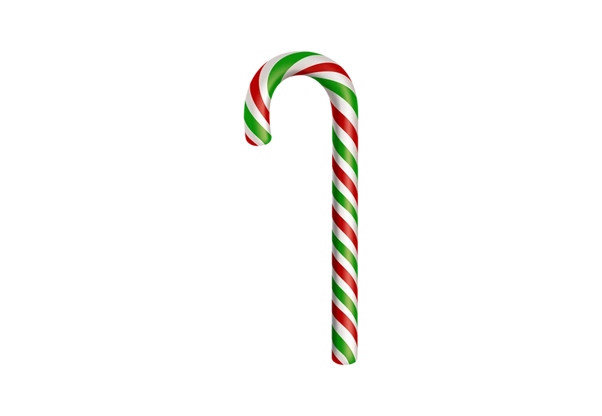 Free Premium PNG Christmas candy cane isolated on transparent background transparent surface