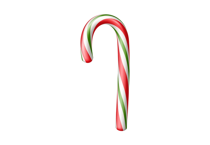 Free Premium PNG Christmas candy canes Christmas stick Traditional xmas candy with red green and white stripes Santa caramel cane with striped pattern Vector illustration isolated on transparent background