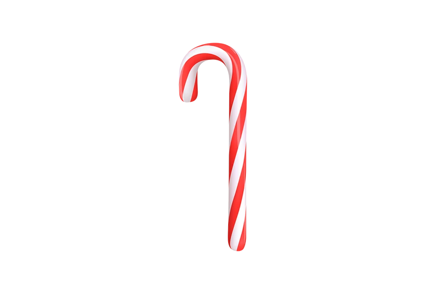 Free Premium PNG Christmas red green white twisted candy cane caramel3d transparent  background