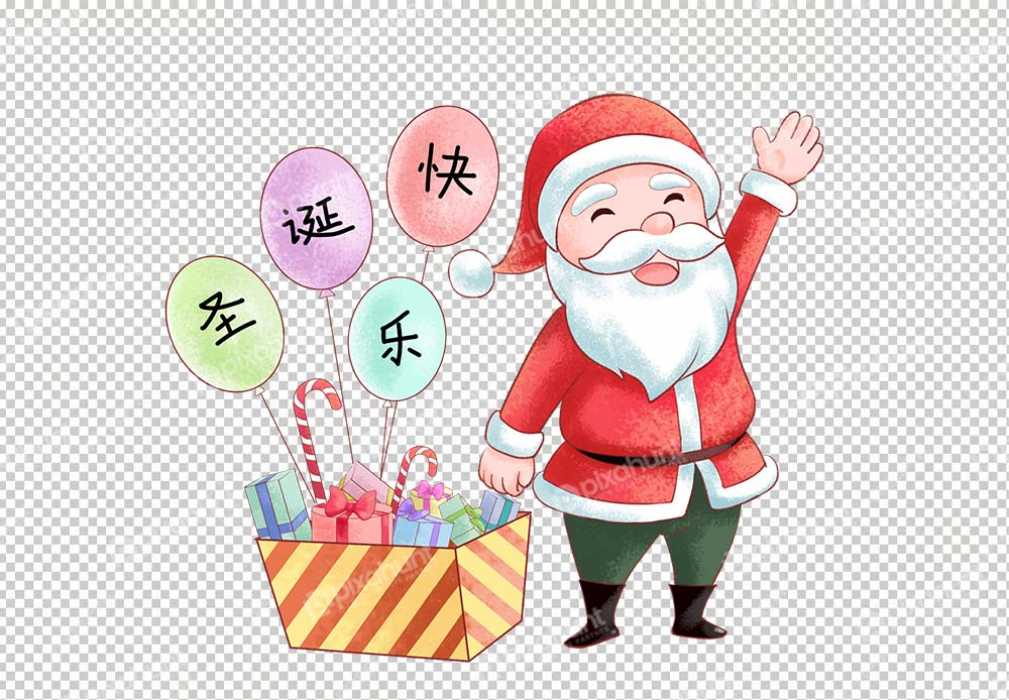 Free Premium PNG Christmas Santa Claus Balloons Christmas Gift Cartoons