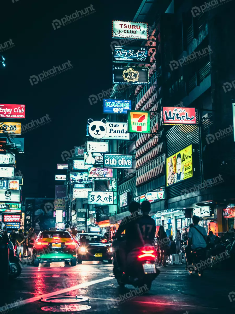 Free Premium Stock Photos City during Nighttime in Bangkok, Thailand