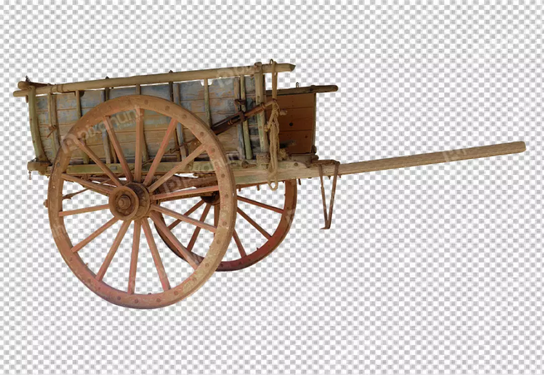 Free Premium PNG classic carriage wooden wagon with a wooden wheel on it