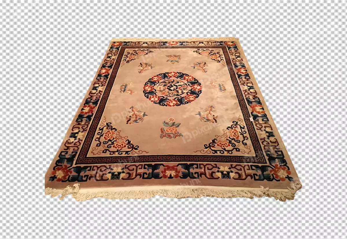 Free Premium PNG Classic Hand woven antique Turkish carpet transparent png background 