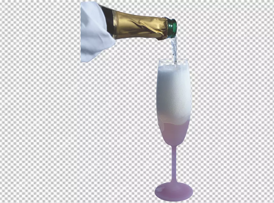 Free Premium PNG Close-up white wine glass and bottle