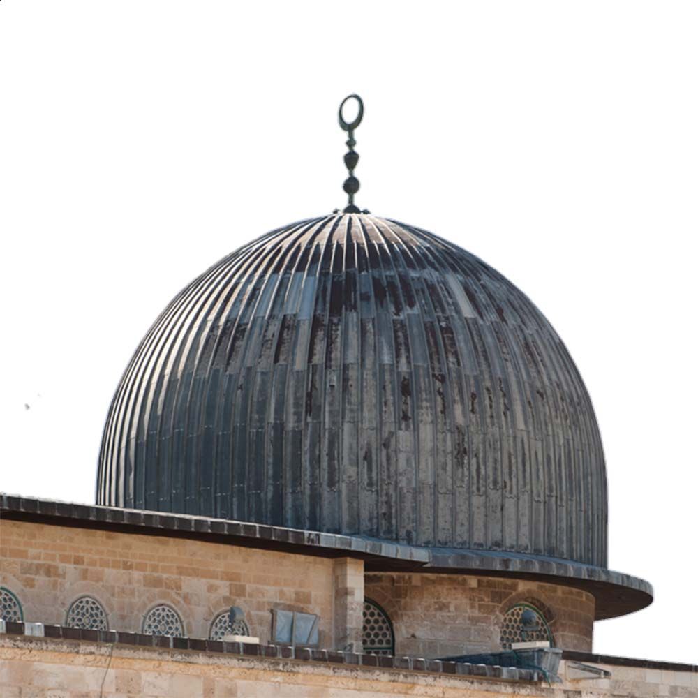 Free Premium PNG Close view of black dome of Masjid-al-Aqsa