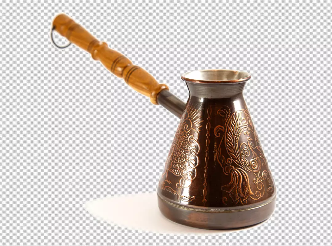 Free Premium PNG Closeup of a turk with coffee on a transparent background
