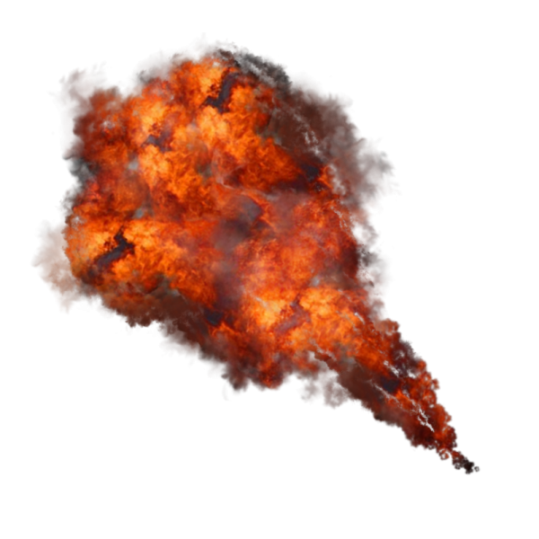 Free Premium PNG Cloud smoke with fire effect isolated realistic abstract explosion trail with burn smog