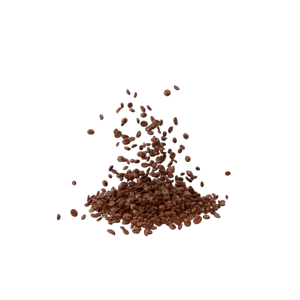 Free Premium PNG coffee beans scattered mid-air