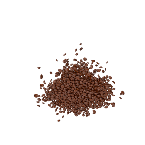 Free Premium PNG Coffee beans scattered mid-air on a white surface