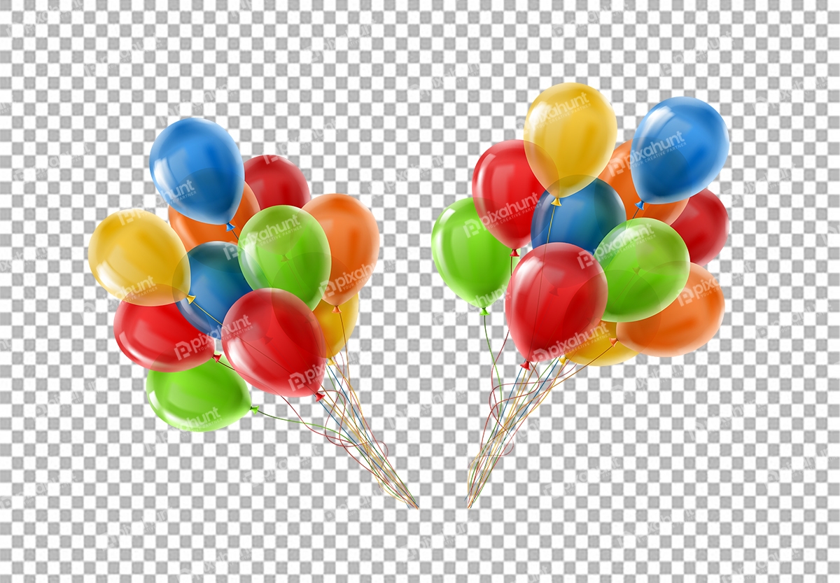 Free Premium PNG Coloured Flying Balloon collection PNG