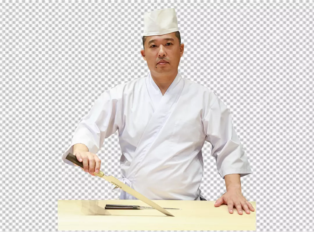 Free Premium PNG Cooking is my passion Confident mature chef in white uniform keeping arms crossed a