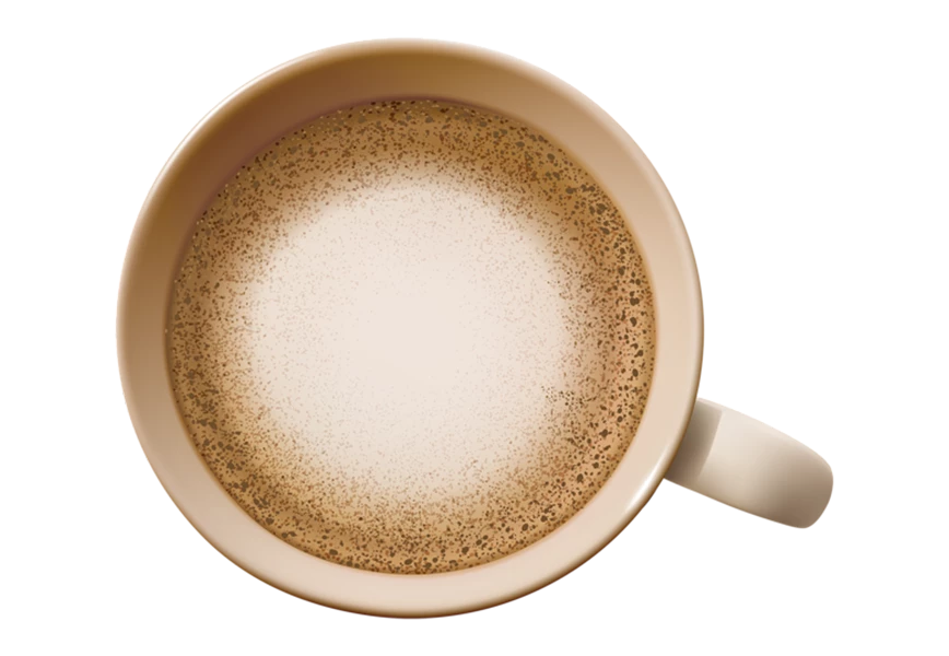 Free Premium PNG Cup of coffee with beans on Transparent Background