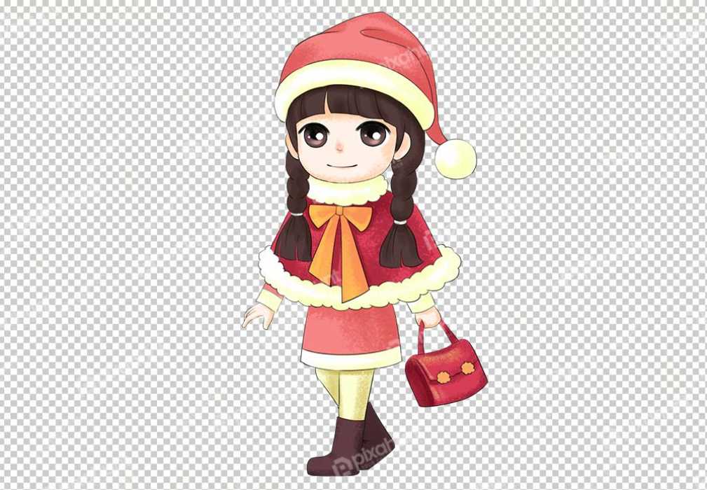 Free Premium PNG Cute girl cartoon character in winter outfit | Cartoon Girl Winter Girl