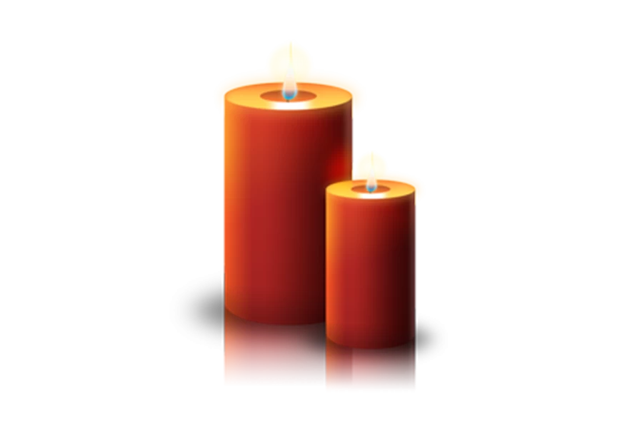 Free Premium PNG Different size and colors candles isolated on a transparent background