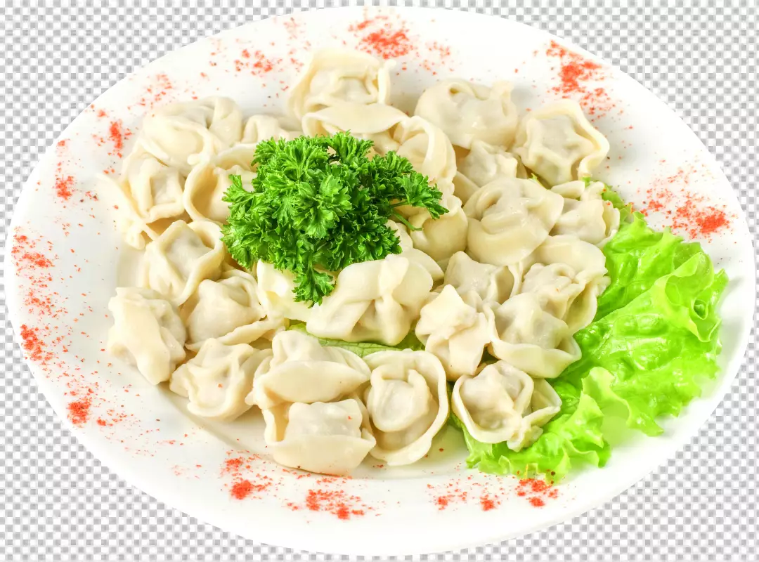 Free Premium PNG Dumpling plate isolated on transparent background