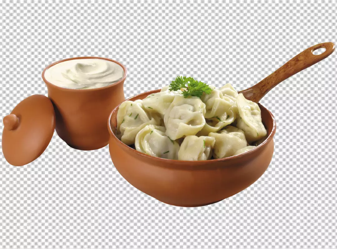 Free Premium PNG Dumplings ravioli with ice cream and strawberry on a transparent background 